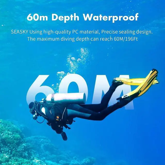 Alt view image 6 of 7 - WERLEO Dive Waterproof Protector Case Housing for Insta360 Go 3 / Go 3S Action Camera Accessories Diving Depth 60M/196FT Underwater Protective Case