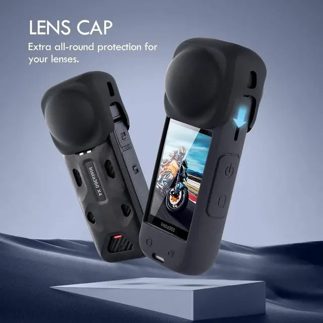 Alt view image 6 of 7 - WERLEO Screen Protector Film (2 Pack) + Lens Cap for Insta360 X5 / insta360 X4, Insta 360 X5 / insta 360 X4 Tempered Glass LCD Display Film, Ultra HD, 9H Hardness, Scratch Resistant, Anti-Fingerprint