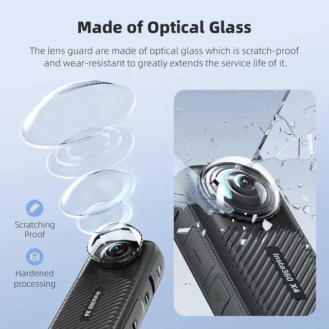 Alt view image 3 of 7 - WERLEO Insta 360 X4 Premium Glass Lens Guard Set Screen Protector for Insta360 X4 X 4 9H Hard Tempered Glass Film Anti-Scratch [Bubble Free]
