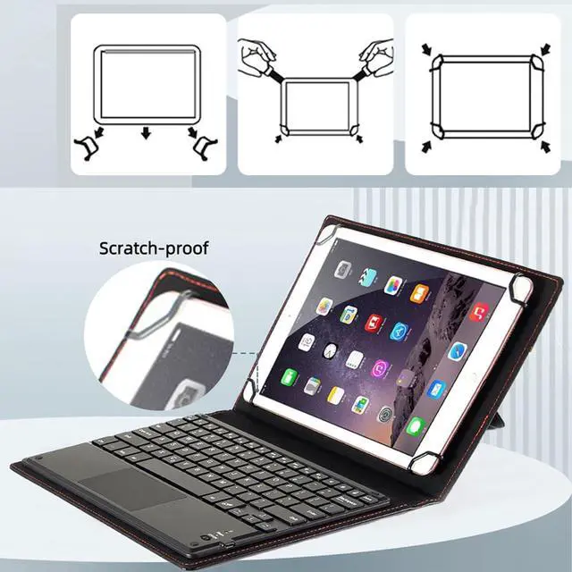 Alt view image 4 of 7 - WERLEO Universal Tablet Keyboard Case 9" - 11" inch with Touchpad, 2-in-1 Bluetooth Wireless Keyboard Case, Stand Folio Tablet Case Protective Cover for 9" 9.7" 10.1" 10.2" 10.5" 10.9" 11" Tablets