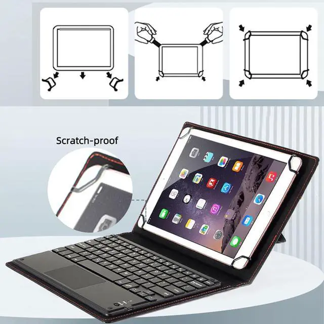 Alt view image 4 of 7 - WERLEO Universal Wireless Tablet Keyboard Case 7" - 8" inch with Touchpad, 2-in-1 Bluetooth Wireless Keyboard Case, Stand Folio Tablet Case Protective Cover for 7" 7.9" 8" Tablets