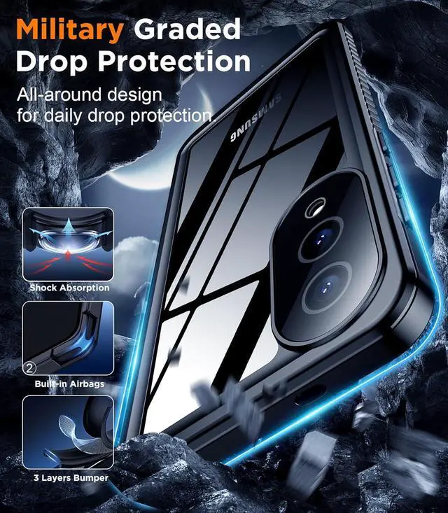 Alt view image 4 of 7 - WERLEO for Samsung Galaxy S25 Edge Case Waterproof, Built-in Lens & Screen Protector Military Grade Shockproof Dropproof IP68 Underwater Full Body Phone Case for Galaxy S25 Edge 6.7"