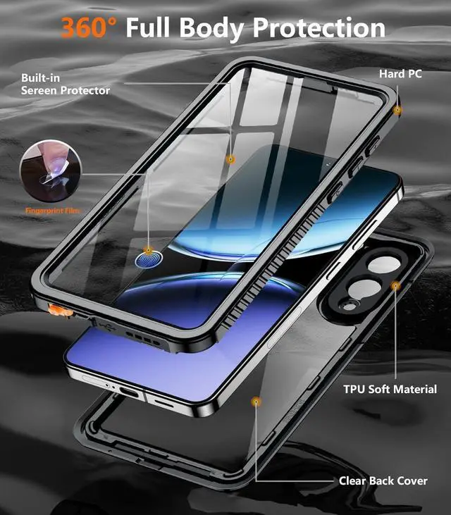 Alt view image 5 of 7 - WERLEO for Samsung Galaxy S25 Edge Case Waterproof, Built-in Lens & Screen Protector Military Grade Shockproof Dropproof IP68 Underwater Full Body Phone Case for Galaxy S25 Edge 6.7"