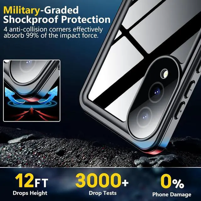 Alt view image 3 of 7 - WERLEO for Samsung Galaxy S25 Edge Case Waterproof, Built-in Screen & Camera Lens Protector, [IP68 Underwater][12FT Military Grade Shockproof] Phone Cover for Galaxy S25 Edge 6.7 inch