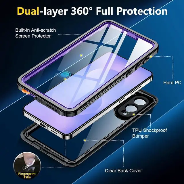 Alt view image 4 of 7 - WERLEO for Samsung Galaxy S25 Edge Case Waterproof, Built-in Screen & Camera Lens Protector, [IP68 Underwater][12FT Military Grade Shockproof] Phone Cover for Galaxy S25 Edge 6.7 inch