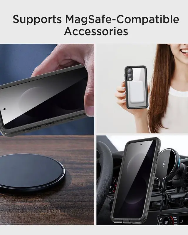 Alt view image 5 of 7 - WERLEO for Samsung Galaxy S25 Edge Case Waterproof [Fit for MagSafe] 360° Full Body Rugged Shockproof Case for S25 Edge 6.7" [IP68 Underwater][Built-in Screen Protector & Lens Protector]