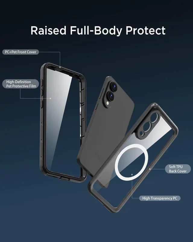 Alt view image 6 of 7 - WERLEO for Samsung Galaxy S25 Edge Case Waterproof [Fit for MagSafe] 360° Full Body Rugged Shockproof Case for S25 Edge 6.7" [IP68 Underwater][Built-in Screen Protector & Lens Protector]