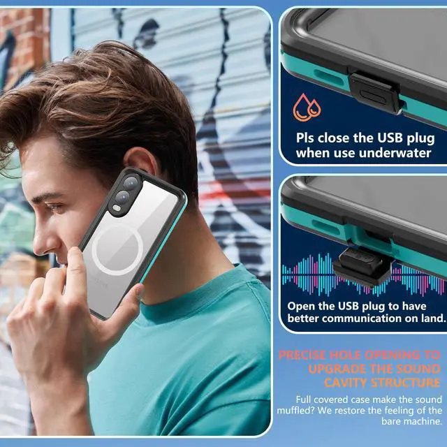 Alt view image 7 of 7 - WERLEO for Samsung Galaxy S25 Edge Case Waterproof [Fit for MagSafe] 360° Full Body Rugged Shockproof Case for S25 Edge 6.7" [IP68 Underwater][Built-in Screen Protector & Lens Protector] Blue