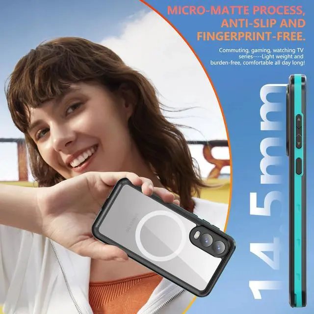 Alt view image 6 of 7 - WERLEO for Samsung Galaxy S25 Edge Case Waterproof [Fit for MagSafe] 360° Full Body Rugged Shockproof Case for S25 Edge 6.7" [IP68 Underwater][Built-in Screen Protector & Lens Protector] Blue