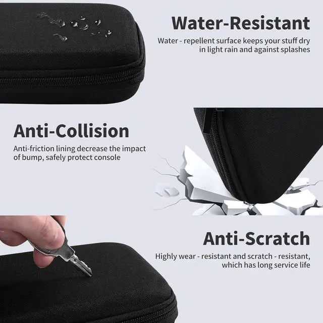 Alt view image 2 of 7 - WERLEO Switch 2 Case Accessories Bundle for Nintendo Switch2 Kit, Protective Switch Carrying Case with 10 Game Card Slot, Screen Protector Tempered Glass and 8pcs Thumb Grips Caps - Black
