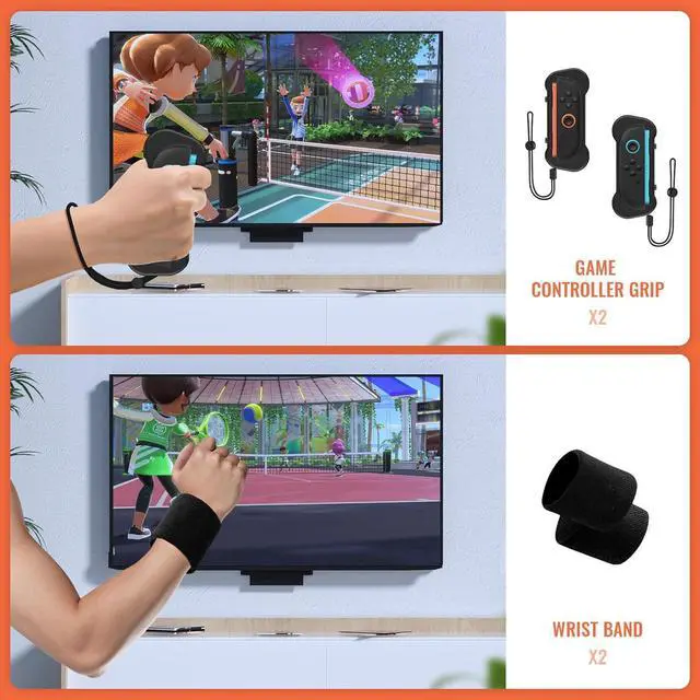 Alt view image 2 of 6 - WERLEO Switch Sports Game Accessories Bundle for Nintendo Switch 2 (2025) 12 in 1 Family Party Pack for Switch 2 Accessories Kit with Tennis Rackets,Golf Clubs,Chambara Swords,Leg Straps & Joycon Grip