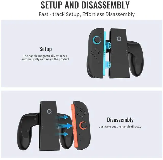 Alt view image 5 of 7 - WERLEO Joycon Charger Grip for Nintendo Switch 2 Accessories, Switch 2 Joy Con Controller Comfort Charging Grips with LED Indicator,Play While Charging