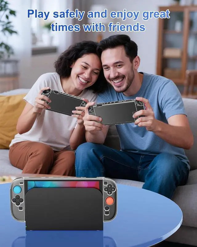 Alt view image 7 of 7 - WERLEO Clear Protective Case for Nintendo Switch 2(2025), Dockable Transparent Slim Hard Shell for Switch 2 Accessories, Scratch&Shock Protection Cover for Joycon 2 with Screen Protector, 8 Thumb Grip
