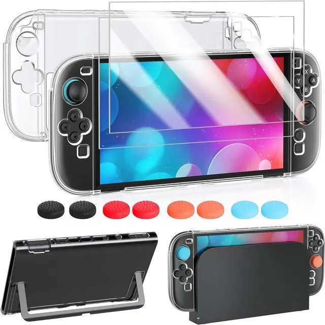 Main image of WERLEO Clear Protective Case for Nintendo Switch 2(2025), Dockable Transparent Slim Hard Shell for Switch 2 Accessories, Scratch&Shock Protection Cover for Joycon 2 with Screen Protector, 8 Thumb Grip