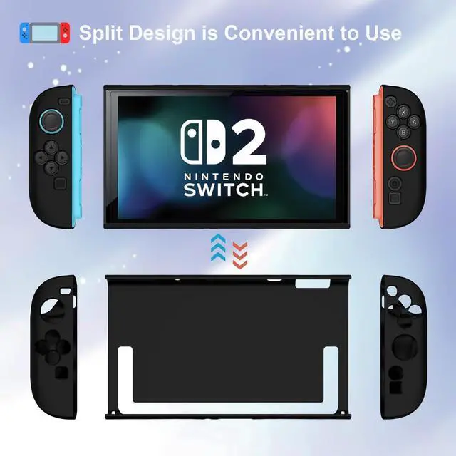 Alt view image 6 of 7 - WERLEO Protective Silicone Cover for Nintendo Switch 2 (2025), TPU Grip Protective Cover for Switch Next Gen 2025 Console & Joy-Con Controller Accessories