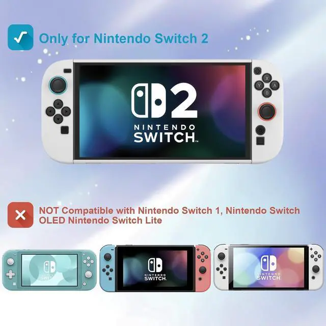 Alt view image 4 of 7 - WERLEO Protective Silicone Cover for Nintendo Switch 2 (2025), TPU Grip Protective Cover for Switch Next Gen 2025 Console & Joy-Con Controller Accessories White