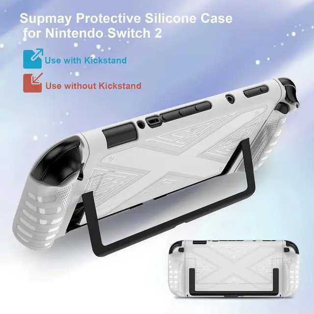 Alt view image 2 of 7 - WERLEO Protective Silicone Cover for Nintendo Switch 2 (2025), TPU Grip Protective Cover for Switch Next Gen 2025 Console & Joy-Con Controller Accessories White