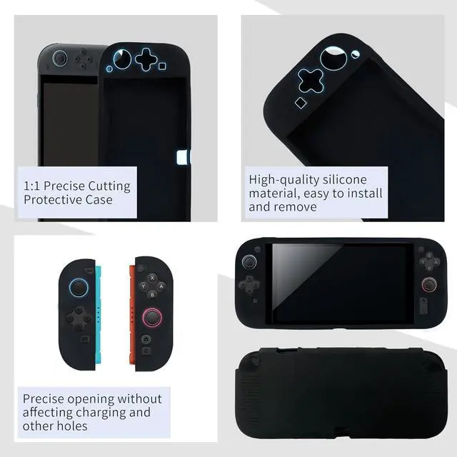 Alt view image 4 of 7 - WERLEO Case Compatible with Nintendo Switch 2, 10 in 1 Switch 2 Accessories Bundle Kit with Carrying Case, Protective Case Cover, Screen Protector and 4pcs Thumb Grips Caps