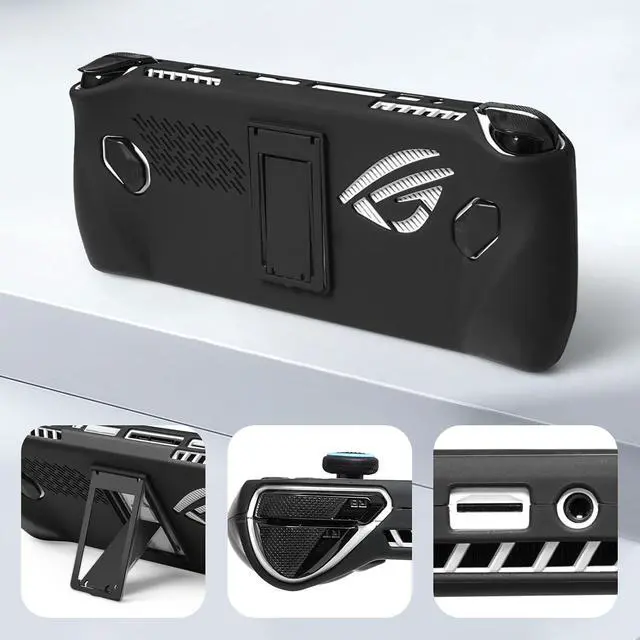 Alt view image 6 of 7 - WERLEO Accessories kit for ASUS ROG Ally 2023 - Black Accessories Bundle for ROG Alloy Gaming Handheld with Carrying Case Protective Cover case and 2 Pack Screen Protector, 6 Thumb Grips