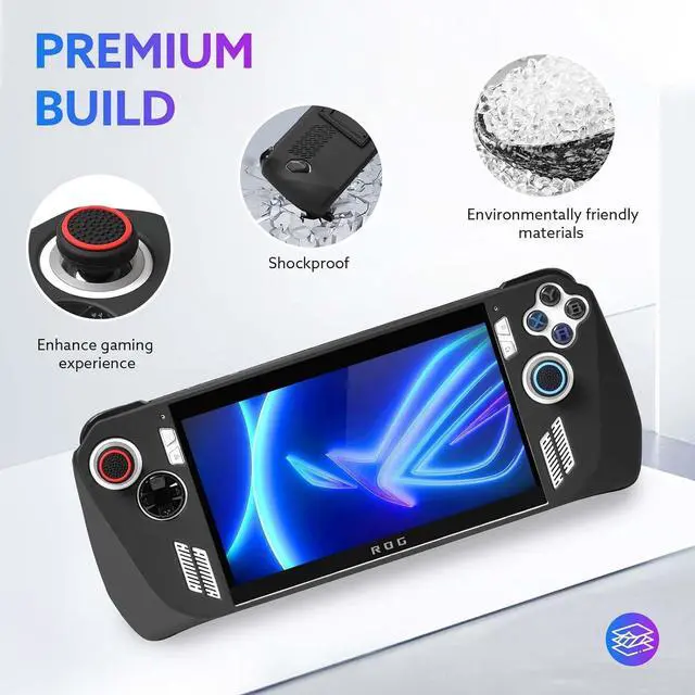 Alt view image 4 of 7 - WERLEO Accessories kit for ASUS ROG Ally 2023 - Black Accessories Bundle for ROG Alloy Gaming Handheld with Carrying Case Protective Cover case and 2 Pack Screen Protector, 6 Thumb Grips