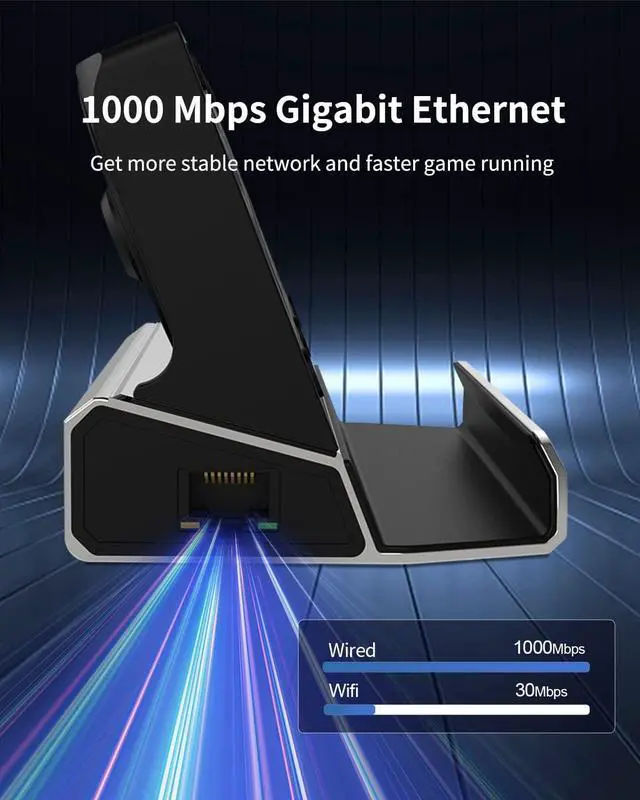Alt view image 7 of 7 - WERLEO 10-in-1 Docking Station for Steam Deck OLED & ROG Ally X & Legion Go, Dual Cooling Fan 5 USB Ports, 4K@60Hz HDMI 2.0, 100W Charging Port Support ROG Ally 30W Mode, Gigabit Ethernet, SD/TF