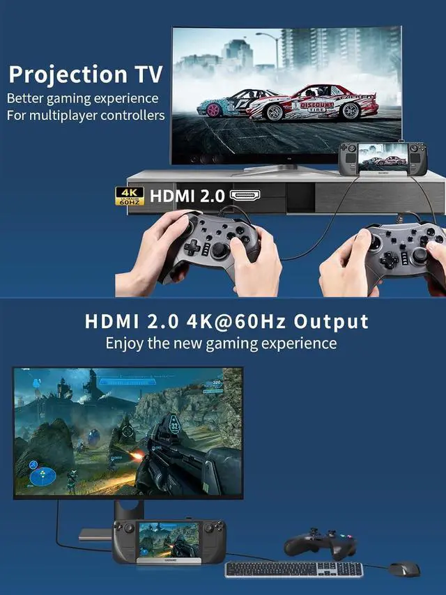 Alt view image 3 of 7 - WERLEO 10-in-1 Docking Station for Steam Deck OLED & ROG Ally X & Legion Go, Dual Cooling Fan 5 USB Ports, 4K@60Hz HDMI 2.0, 100W Charging Port Support ROG Ally 30W Mode, Gigabit Ethernet, SD/TF