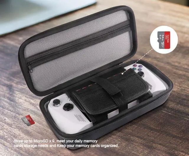 Alt view image 2 of 7 - WERLEO Carrying Case for Asus Rog Ally X / Asus Rog Ally, Portable Hard Shell Pouch Travel Bag, Organiser Bag with Shoulder Strap, EVA Shockproof Protective Carry Bag with Large Capacity