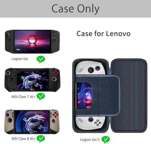 Alt view image 2 of 7 - WERLEO Hard Case Compatible with MSI Claw 8 AI+ PC Gaming Handheld, Case for Lenovo Legion Go S Gaming Console, Only Case