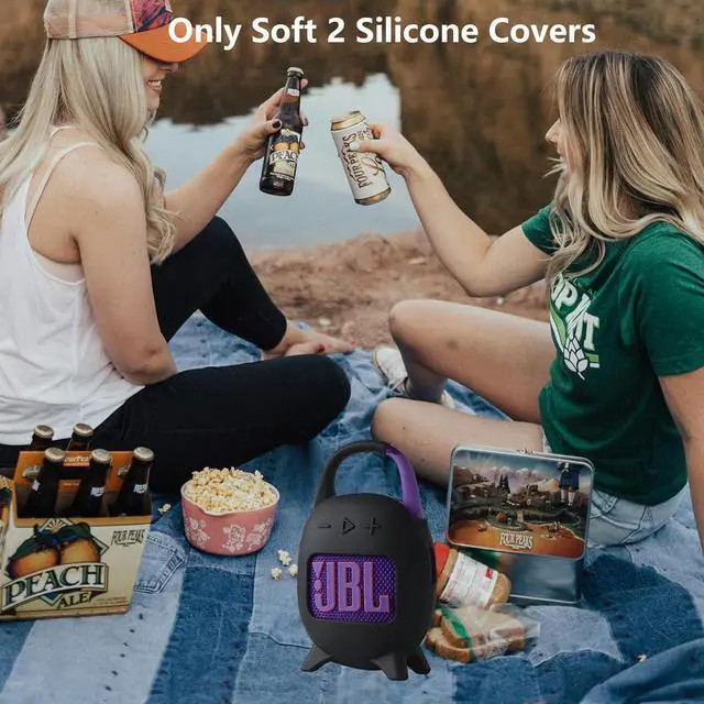 Alt view image 6 of 6 - WERLEO Silicone Cover Case Set Compatible with JBL Clip 5 Portable Speaker, with Microfiber Cleaning Cloth and 2-in-1 Soft Skin for JBL Clip 5 Accessories Speaker Stand Up Holder