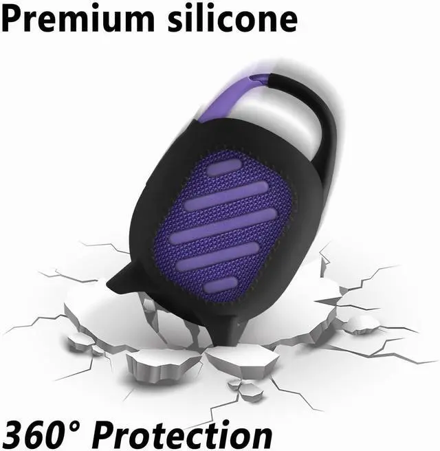 Alt view image 3 of 6 - WERLEO Silicone Carrying Case for JBL Clip 5, Protective Portable Scratch Shock Resistant Cover (Black)