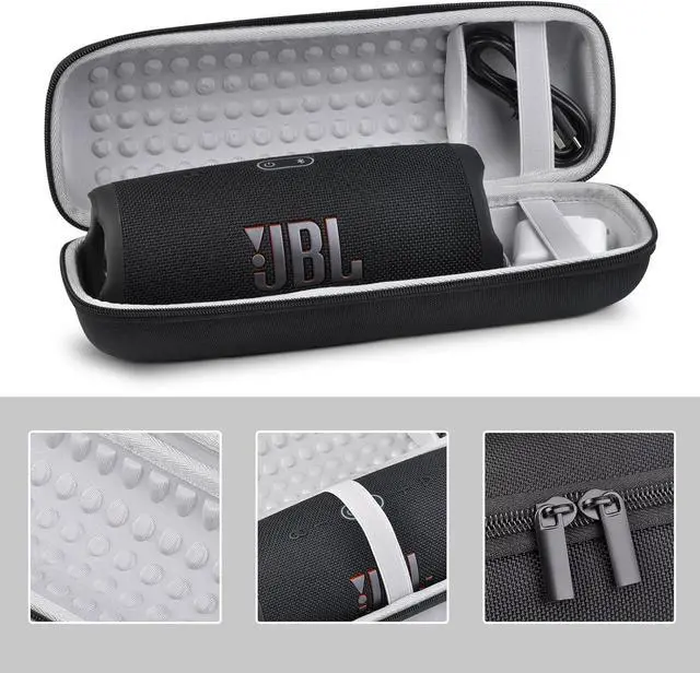 Alt view image 2 of 7 - WERLEO Case Compatible with JBL Charge 4/Charge 5 Portable Waterproof Bluetooth Speaker, Hard Shell Carrying Case Storage Bag Protective Cover with Shoulder Strap Fits USB Cable and Charger