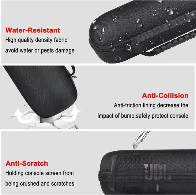 Alt view image 3 of 7 - WERLEO Case Compatible with JBL Charge 4/Charge 5 Portable Waterproof Bluetooth Speaker, Hard Shell Carrying Case Storage Bag Protective Cover with Shoulder Strap Fits USB Cable and Charger