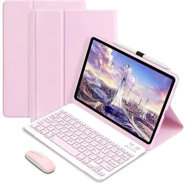 Main image of WERLEO Bluetooth Keyboard Case with Mouse for Lenovo Tab One / Tab K9 8.7 inch 2025 TB305XU TB305FU Protective Cover with Wireless Mouse / Keyboard Pink
