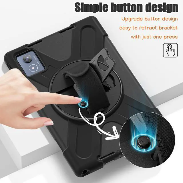 Alt view image 4 of 7 - WERLEO Case for Lenovo Tab K11 Plus 11.45 inch 2024 TB352FU TB352XU Shockproof Protective Cover Pencil Holder Stand Shoulder Strap Stylus Pen
