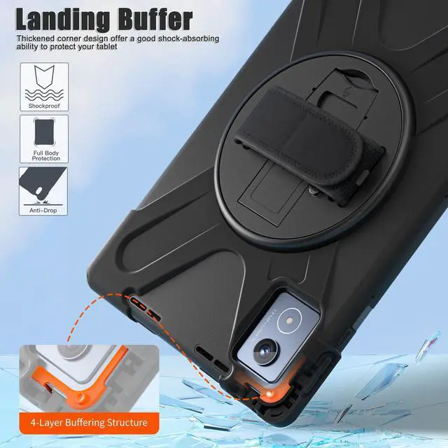 Alt view image 5 of 7 - WERLEO Case for Lenovo Tab K11 Plus 11.45 inch 2024 TB352FU TB352XU Shockproof Protective Cover Pencil Holder Stand Shoulder Strap Stylus Pen