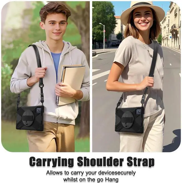 Alt view image 6 of 7 - WERLEO Case for Lenovo Tab K11 Plus 11.45 inch 2024 TB352FU TB352XU Shockproof Protective Cover Pencil Holder Stand Shoulder Strap Stylus Pen