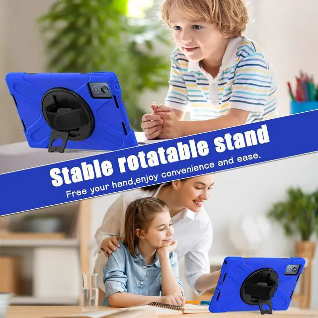 Alt view image 5 of 7 - WERLEO Case for Lenovo Tab K11 Plus 11.45 inch 2024 TB352FU TB352XU Shockproof Protective Cover Pencil Holder Stand Shoulder Strap Stylus Pen Blue