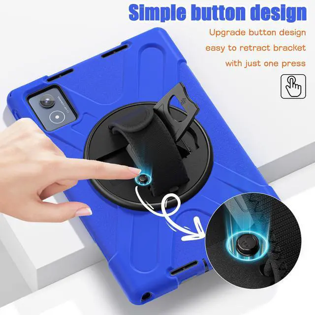 Alt view image 2 of 7 - WERLEO Case for Lenovo Tab K11 Plus 11.45 inch 2024 TB352FU TB352XU Shockproof Protective Cover Pencil Holder Stand Shoulder Strap Stylus Pen Blue