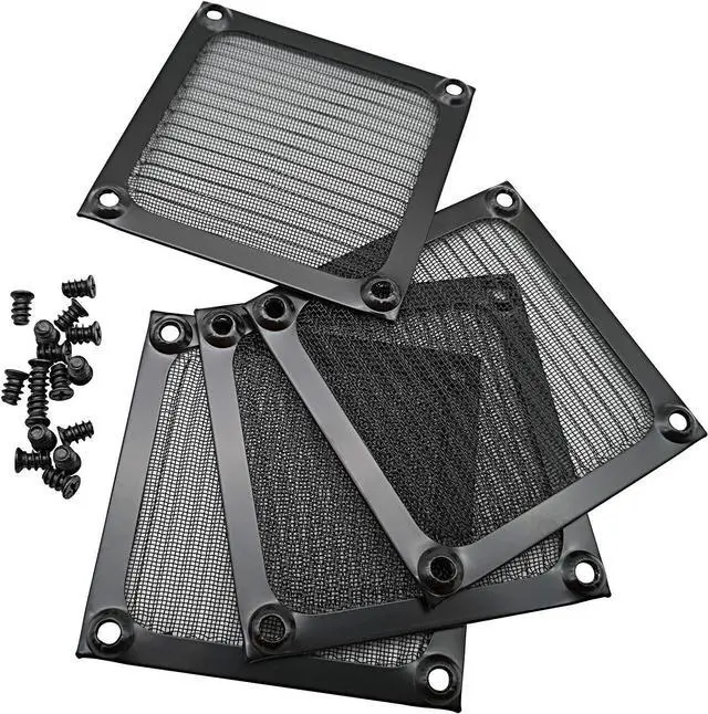 Alt view image 3 of 7 - WERLEO 80mm Computer Fan Filter Grills with Screws, Aluminum Frame Ultra Fine Stainelss Steel Mesh - 4 Pack