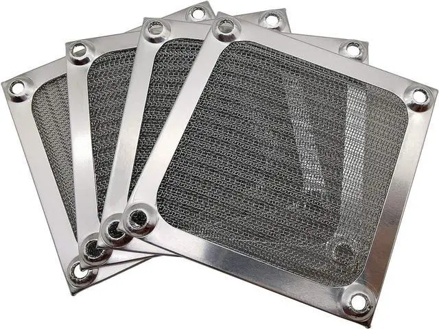 Alt view image 3 of 7 - WERLEO 80mm Computer Fan Filter Grills with Screws, Aluminum Frame Ultra Fine Stainelss Steel Mesh - 4 Pack Silver