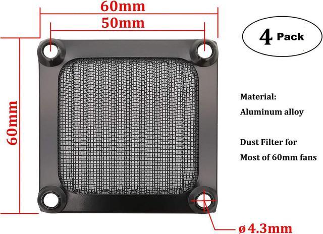 Alt view image 2 of 7 - WERLEO 60mm Computer Case Fan Filter Grills with Screws, Aluminum Frame Ultra Fine Stainelss Steel Mesh - 4 Pack