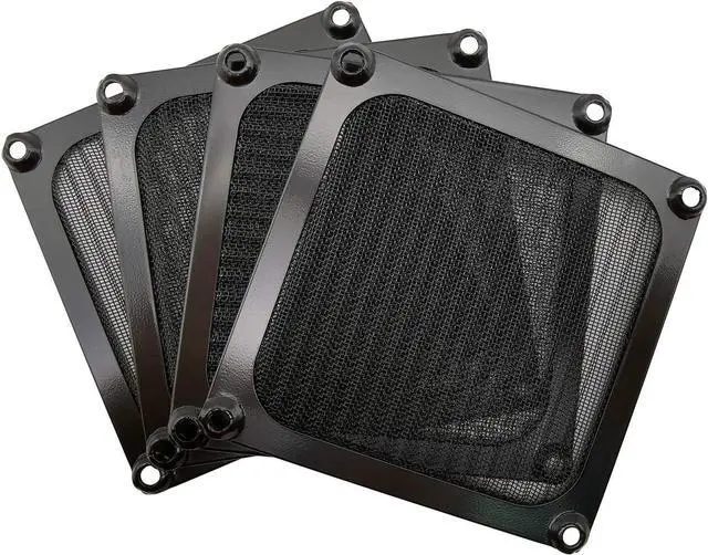 Alt view image 3 of 7 - WERLEO 90mm 92mm Computer Fan Filter Grills with Screws, Aluminum Frame Ultra Fine Stainelss Steel Mesh - 4 Pack