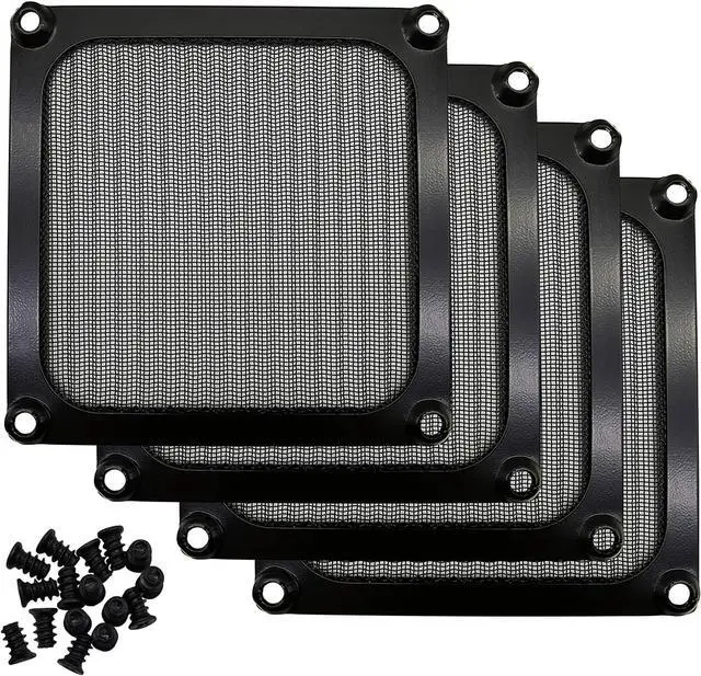 Main image of WERLEO 90mm 92mm Computer Fan Filter Grills with Screws, Aluminum Frame Ultra Fine Stainelss Steel Mesh - 4 Pack