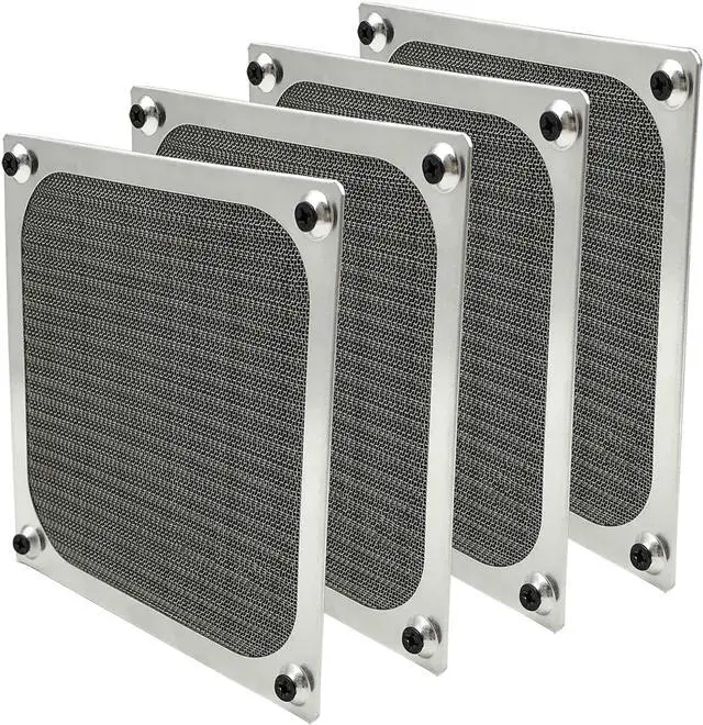 Main image of WERLEO 140mm PC Computer Case Fan Dust Filter Grills Dustproof Case Cover with Screws, Aluminum Frame Ultra Fine Stainelss Steel Mesh - 4 Pack Silver