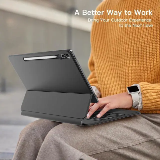 Alt view image 7 of 7 - WERLEO Keyboard Case for Samsung Galaxy Tab S10 Plus S9 Plus S9 FE Plus S8 Plus S7 Plus S7 FE 12.4 inch Magic Floating Cantilever Magnetic Stand, 3-Level 7 Color Backlit & Built-in Trackpad