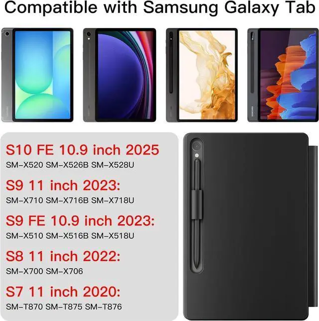 Alt view image 2 of 7 - WERLEO Keyboard Case for Samsung Galaxy Tab S10 FE / S9 FE 5G 10.9 inch / S9 / S8 / S7 11 inch Magic Floating Cantilever Magnetic Stand, 3-Level 7 Color Backlit & Built-in Trackpad