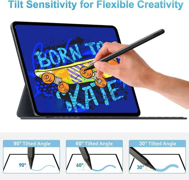Alt view image 4 of 7 - WERLEO Stylus Pen for iPad, Fast Charge for iPad Pencil Apple Pen with Palm Rejection Tilt Sensitivity - Pen for iPad 10/9/8/7/6, iPad Pro 12.9"/11"/13" M4, iPad Mini 6/5, iPad Air 5/4/3/11"-13" M2