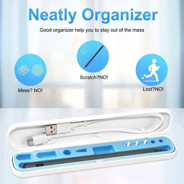Alt view image 3 of 7 - WERLEO Stylus Pen for iPad, Fast Charge for iPad Pencil Apple Pen with Palm Rejection Tilt Sensitivity - Pen for iPad 10/9/8/7/6, iPad Pro 12.9"/11"/13" M4, iPad Mini 6/5, iPad Air 5/4/3/11"-13" M2