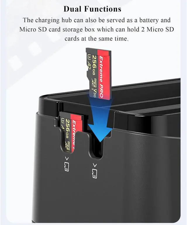 Alt view image 5 of 7 - WERLEO Battery Charger for Insta 360 X5 Accessories,Intelligent Two-Way Fast Charger Hub for Insta360 x5,Portable Charging Case with Type-C Cable (Battery Not Included)
