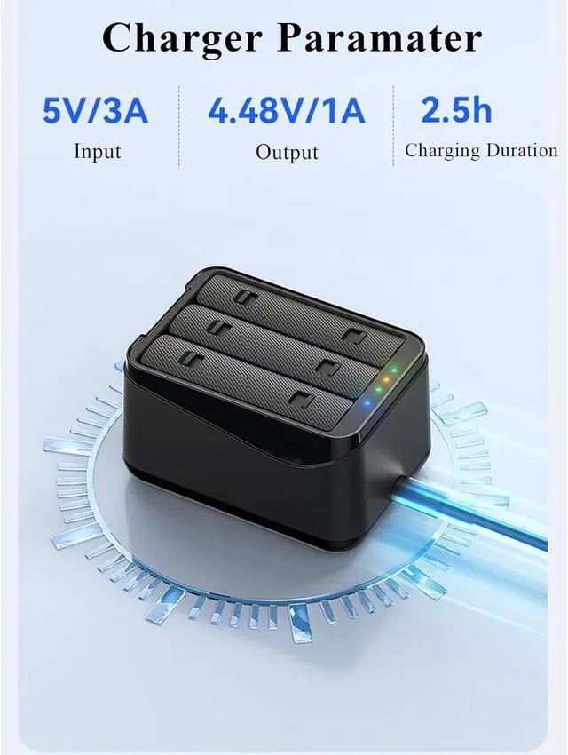 Alt view image 3 of 7 - WERLEO Battery Charger for Insta 360 X5 Accessories,Intelligent Two-Way Fast Charger Hub for Insta360 x5,Portable Charging Case with Type-C Cable (Battery Not Included)